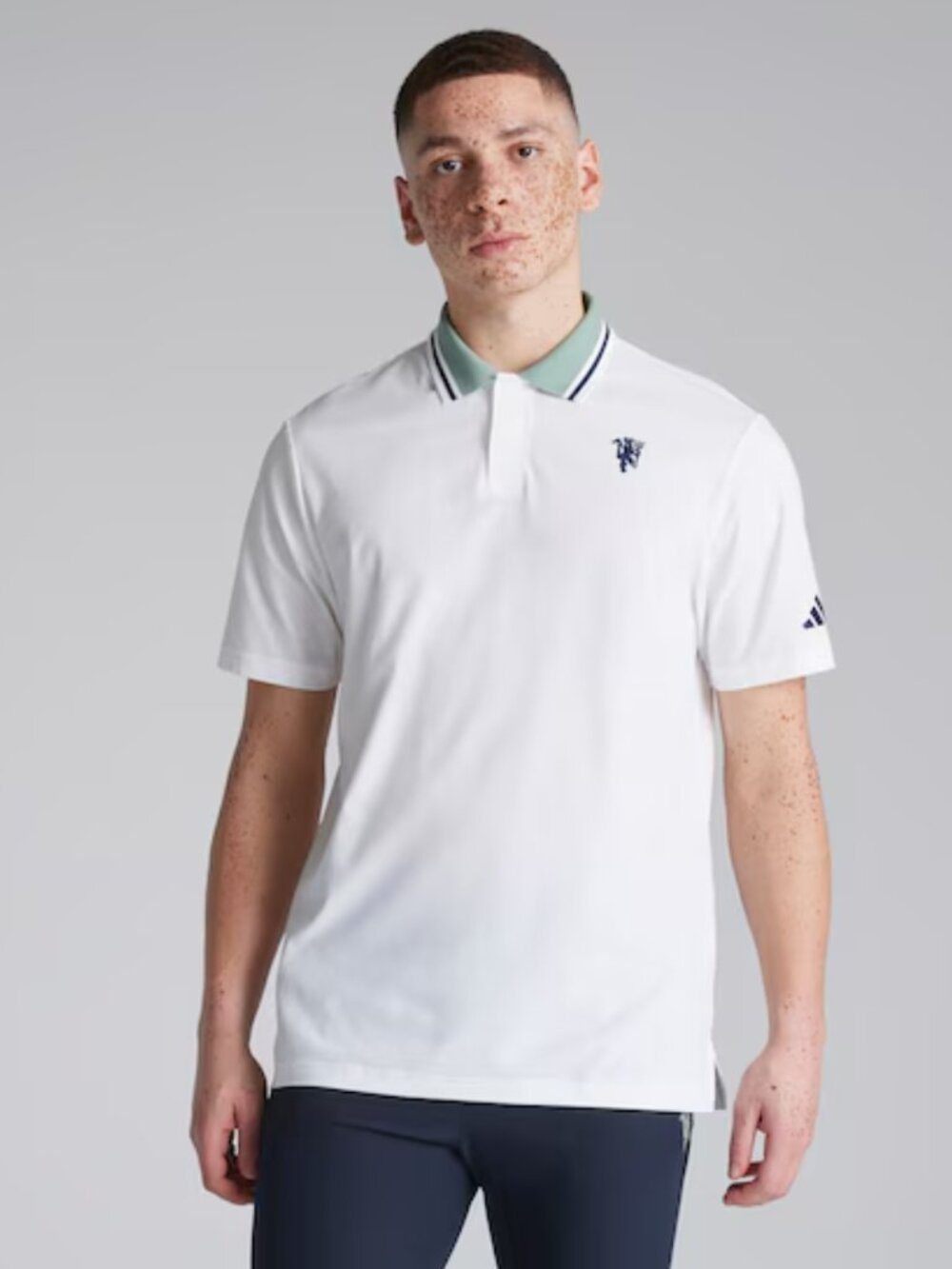 NWT Manchester United x adidas Golf Performance Textured Polo Shirt White